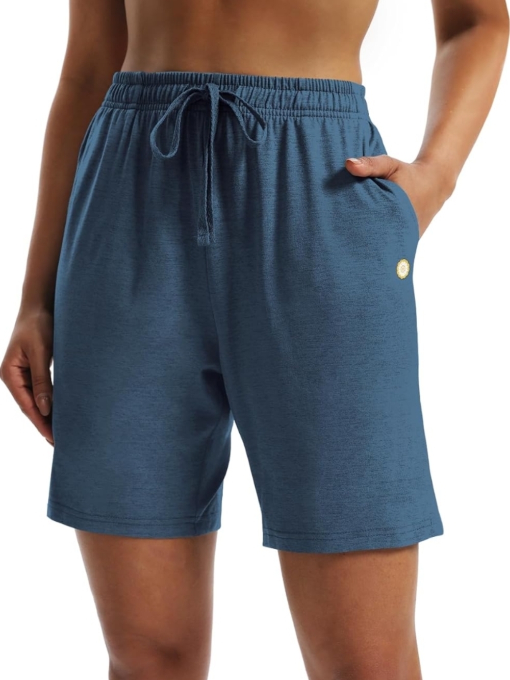 LUCKYCATCUS Royal Blue Bermuda Jersey Shorts 7" Inseam Pockets Size XL (EUC)